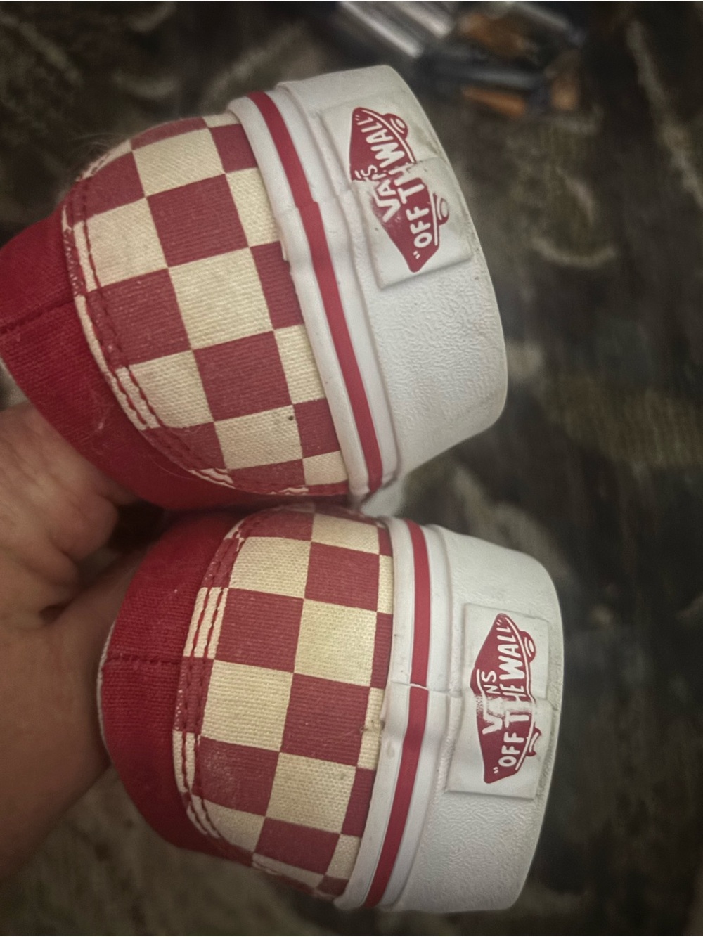 Vans Classic Slip-On Checkerboard Red size 7.5 - Picture 2 of 3